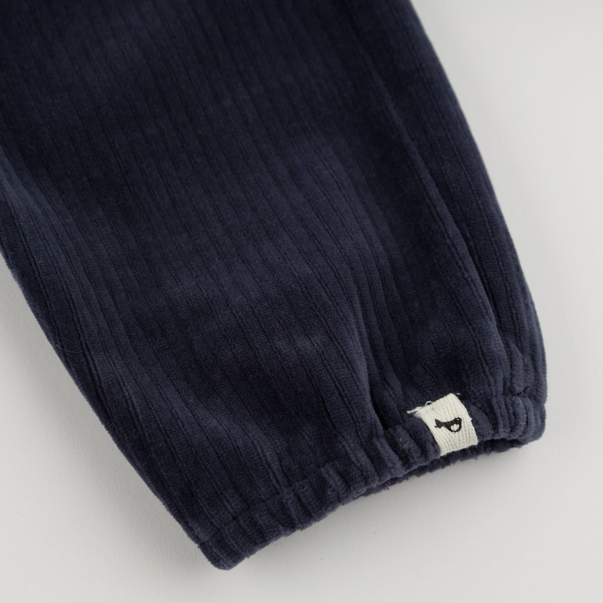 oh baby! Corduroy Side Pocket Pant - Dusty Blue - Elastic Bottom with Logo