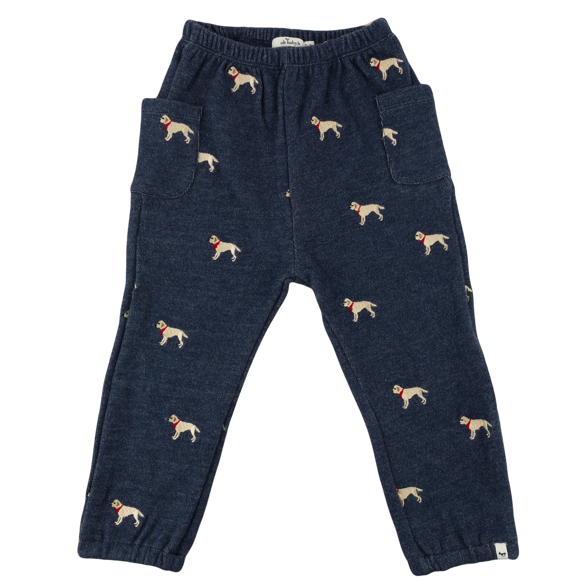 oh baby! Side Pocket Pant - Labs Embroidered - Navy Heather