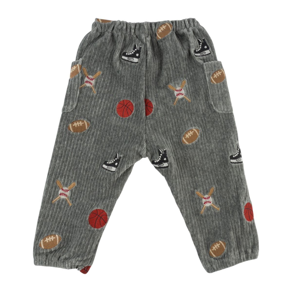 oh baby! Side Pocket Pant - Embroidered Sports - Heather Gray - Back