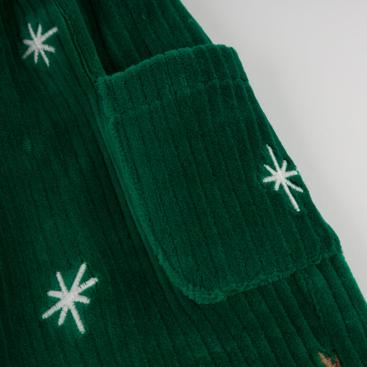 oh baby! Side Pocket Pant - Embroidered Santa Sleigh - Christmas Green - pocket