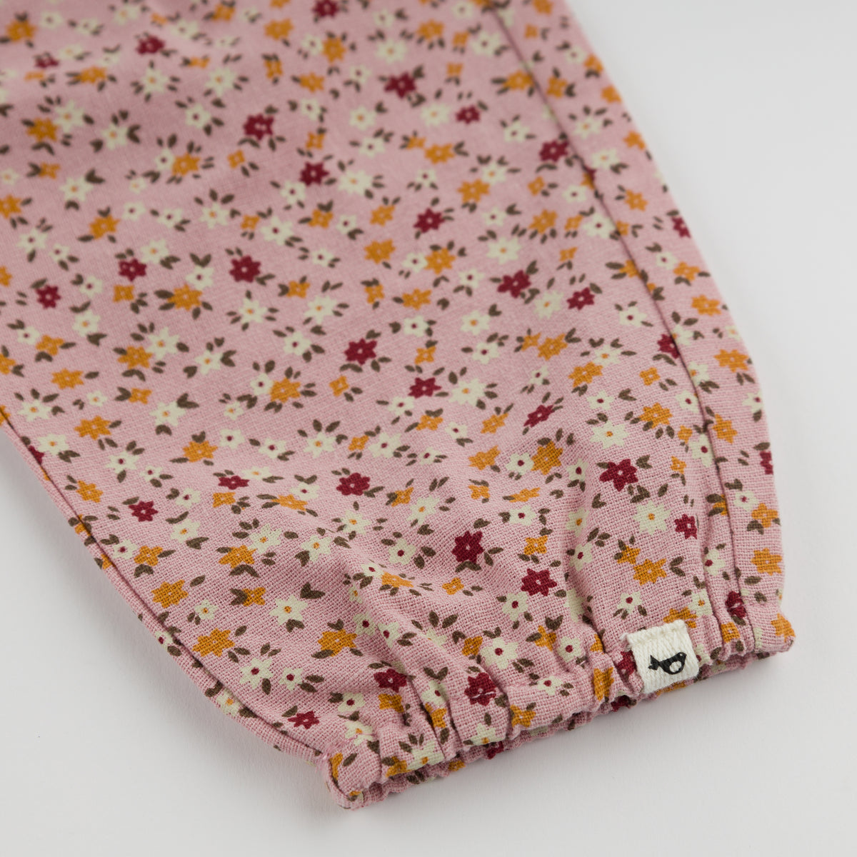 oh baby! Side Pocket Pant With Bows - Daffodils - Blush - Pant hem with logo