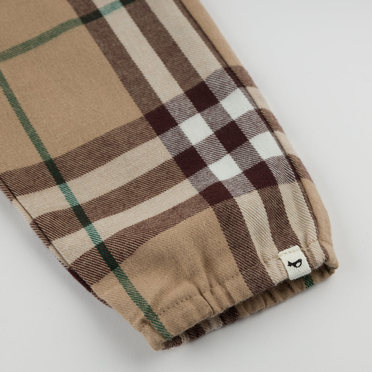 oh baby! - Side Pocket Pant - Mini Tartan - Camel/Forest - Logo