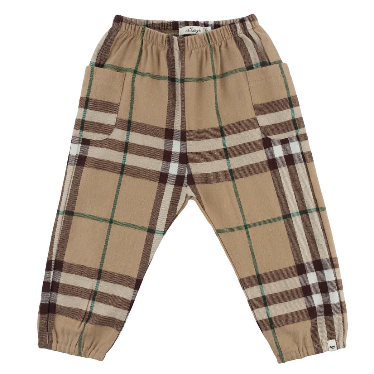 oh baby! - Side Pocket Pant - Mini Tartan - Camel/Forest
