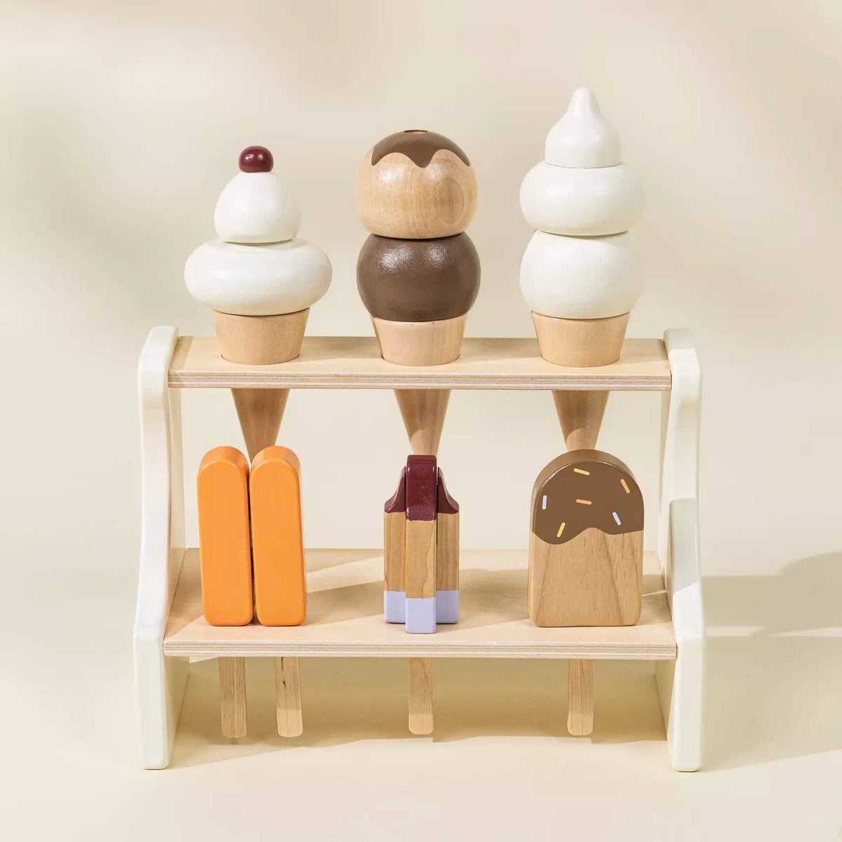 Wooden Ice Cream Stand and Accessories