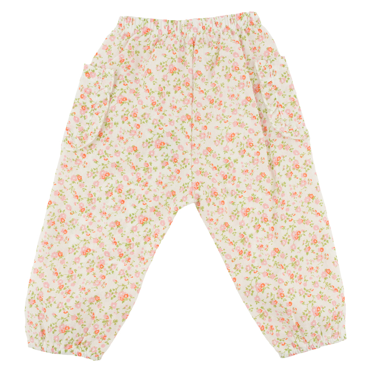 oh baby! Ruffle Side Pocket Pant - Poppy Sprig - Blush - back