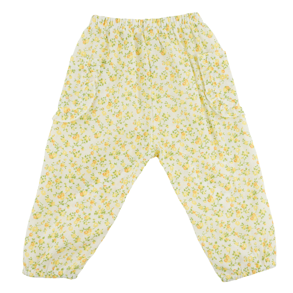 oh baby! Ruffle Side Pocket Pant - Poppy Sprig - Lemon - back