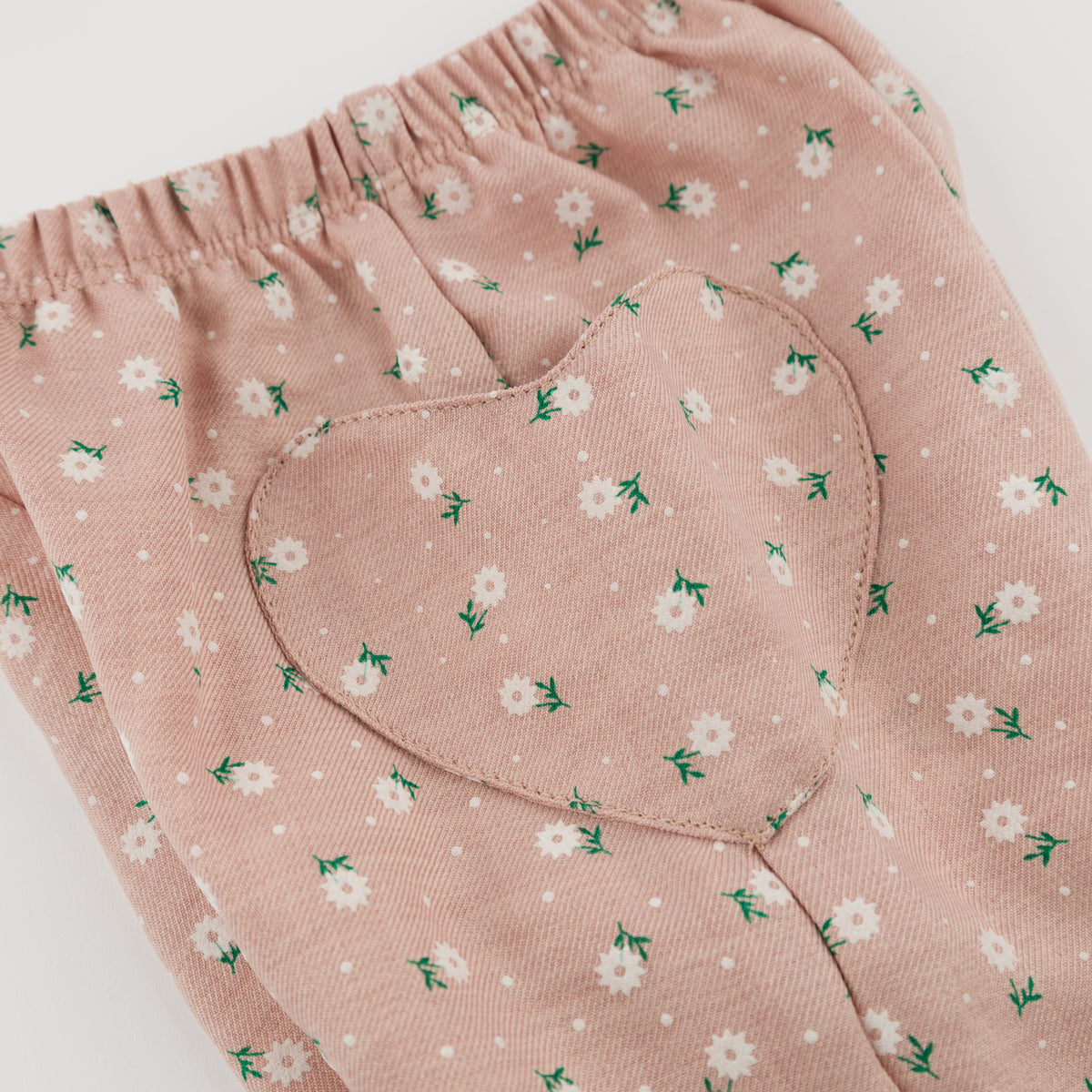 oh baby! Heart Side Pocket Pant - Sunburst Flower Print - Blush - heart pocket