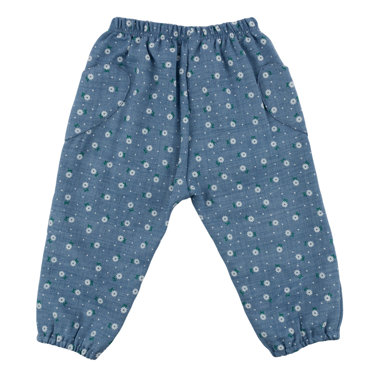 oh baby! Heart Side Pocket Pant - Sunburst Flower Print - Denim - Back