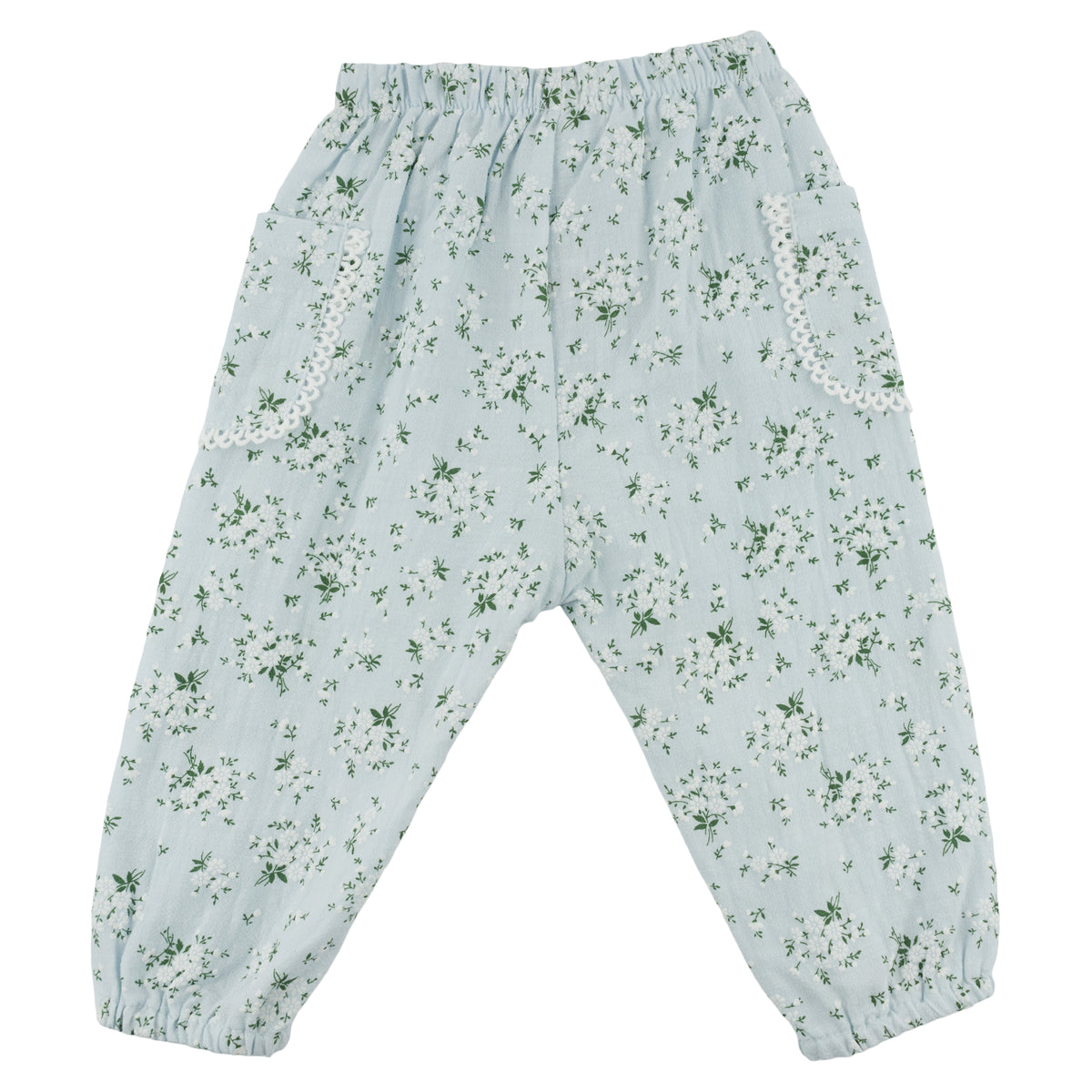 oh baby! Side Pocket Pant - Apple Blossom -  Sky Blue - Back