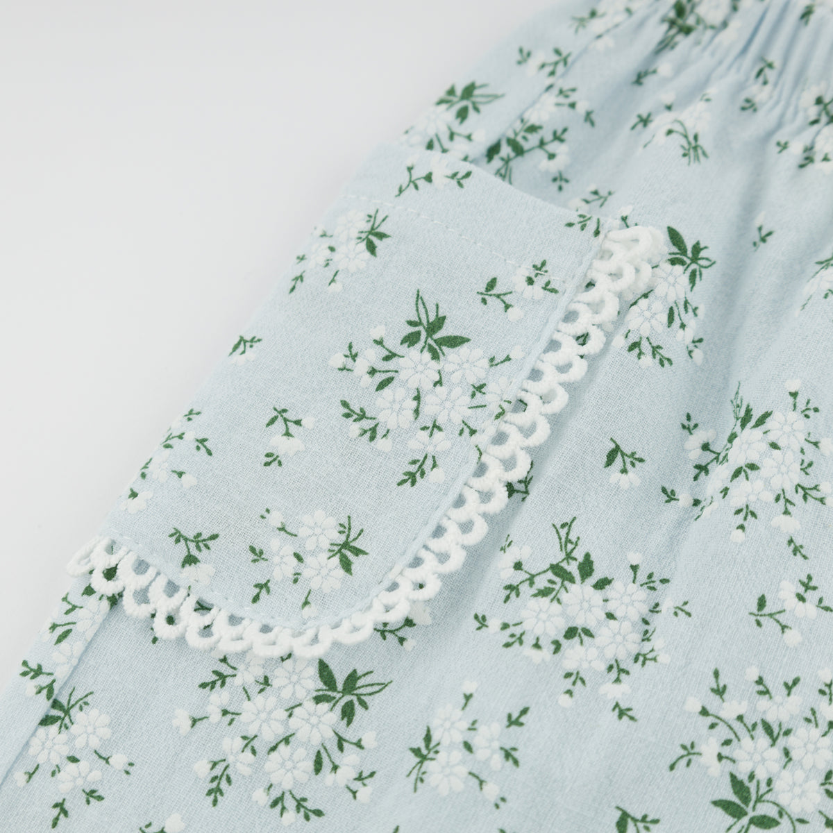 oh baby! Side Pocket Pant - Apple Blossom -  Sky Blue - Pocket