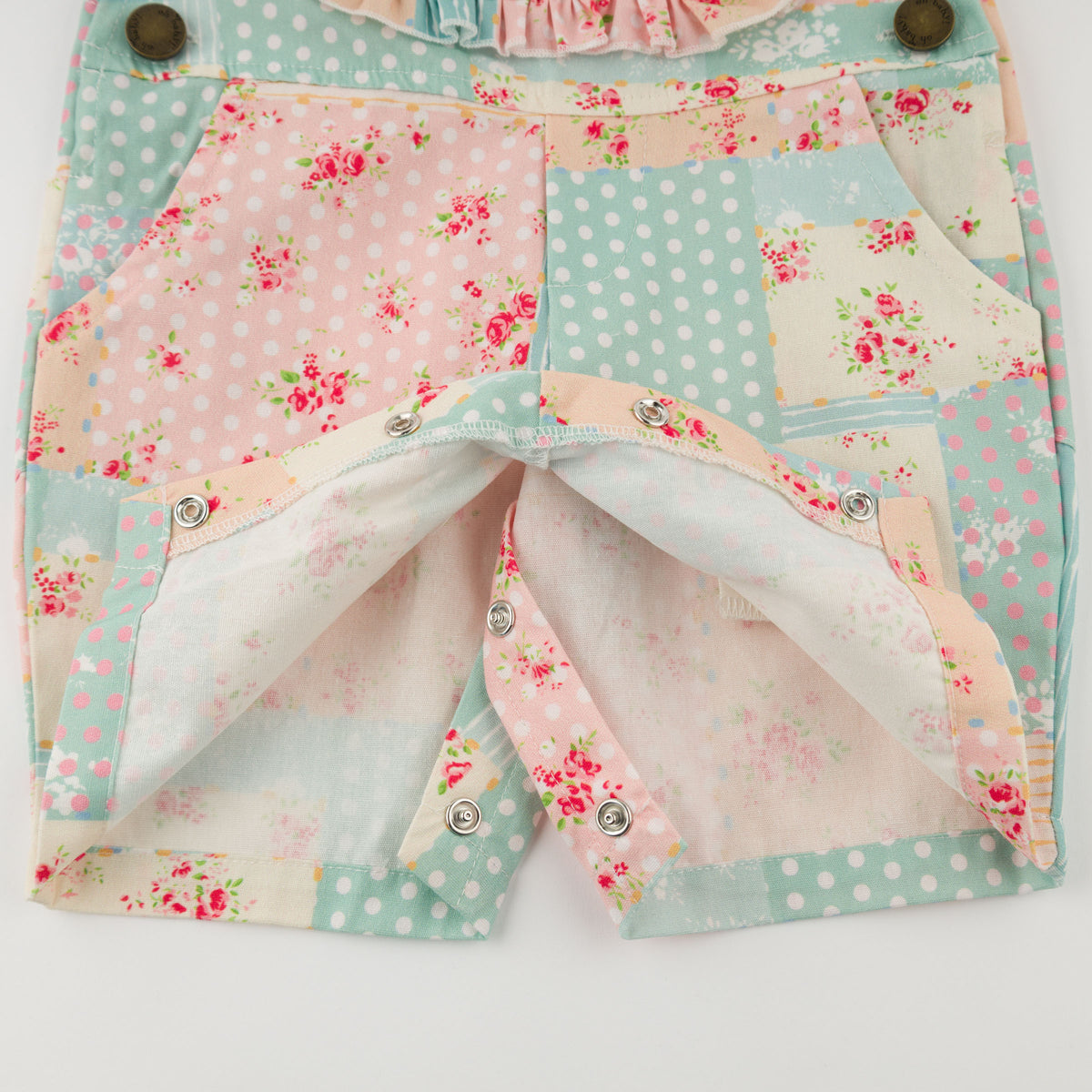 oh baby! Shortalls - Floral Patchwork - Snaps