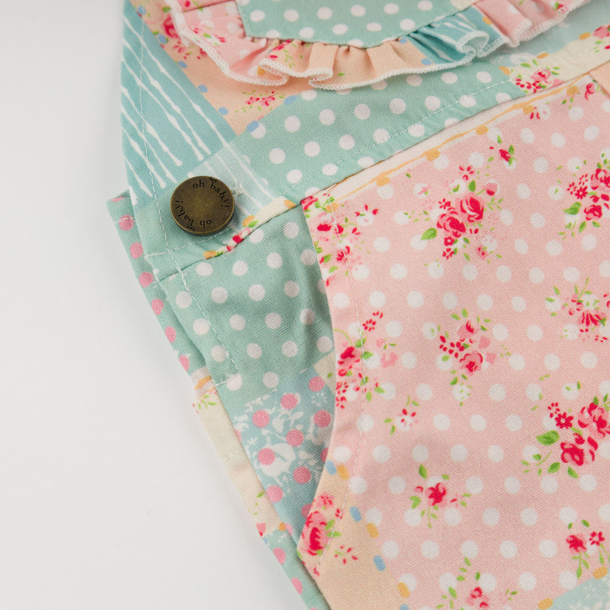oh baby! Shortalls - Floral Patchwork - Side
