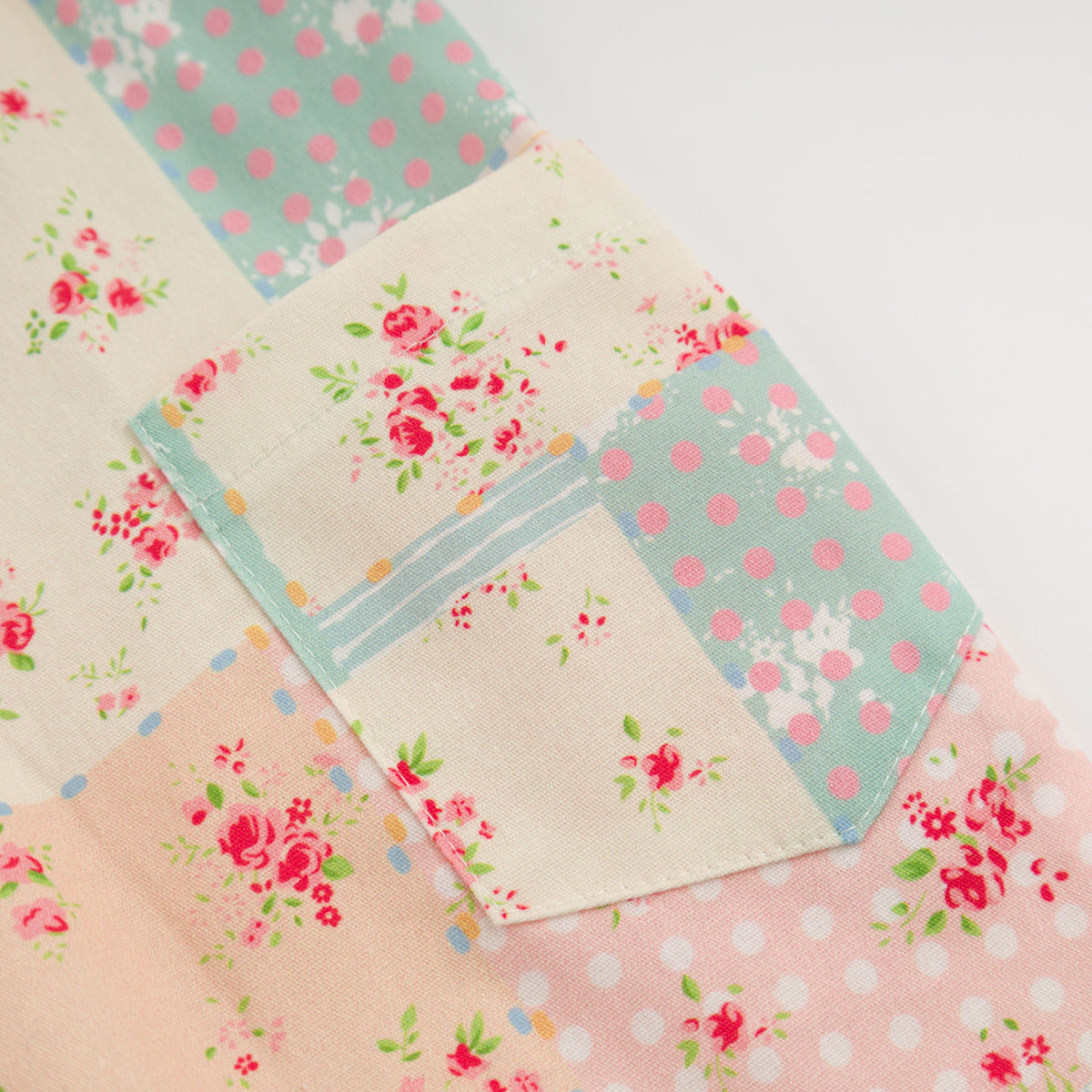 oh baby! Shortalls - Floral Patchwork - Clsoe up