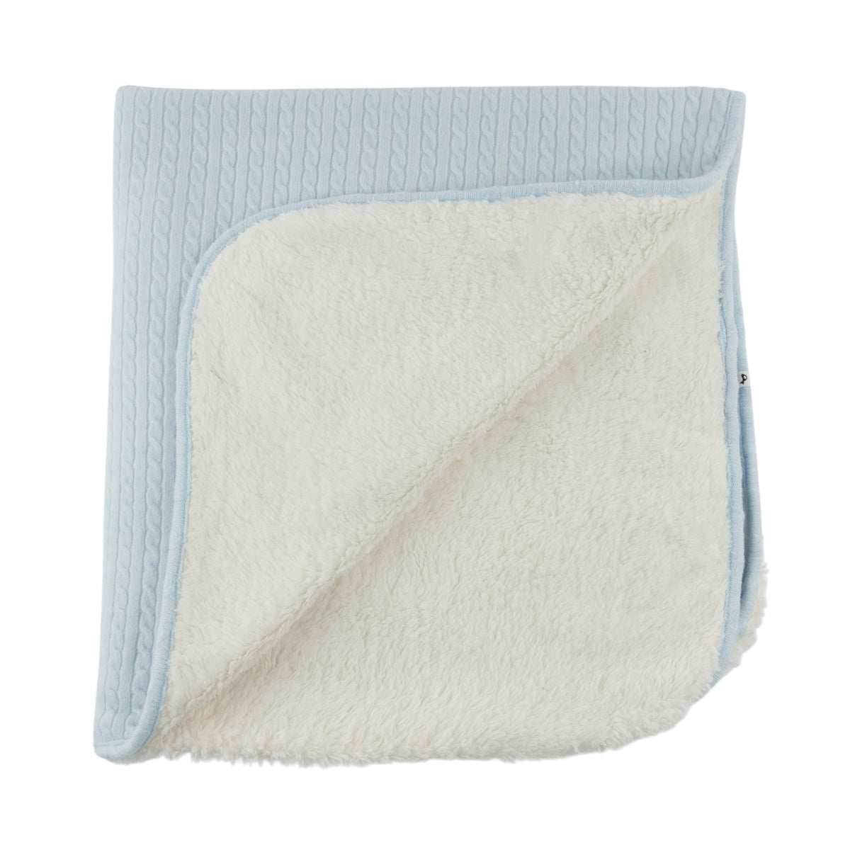 oh baby! Cable Knit Snowdrift Blanket - Sky Blue - Lining