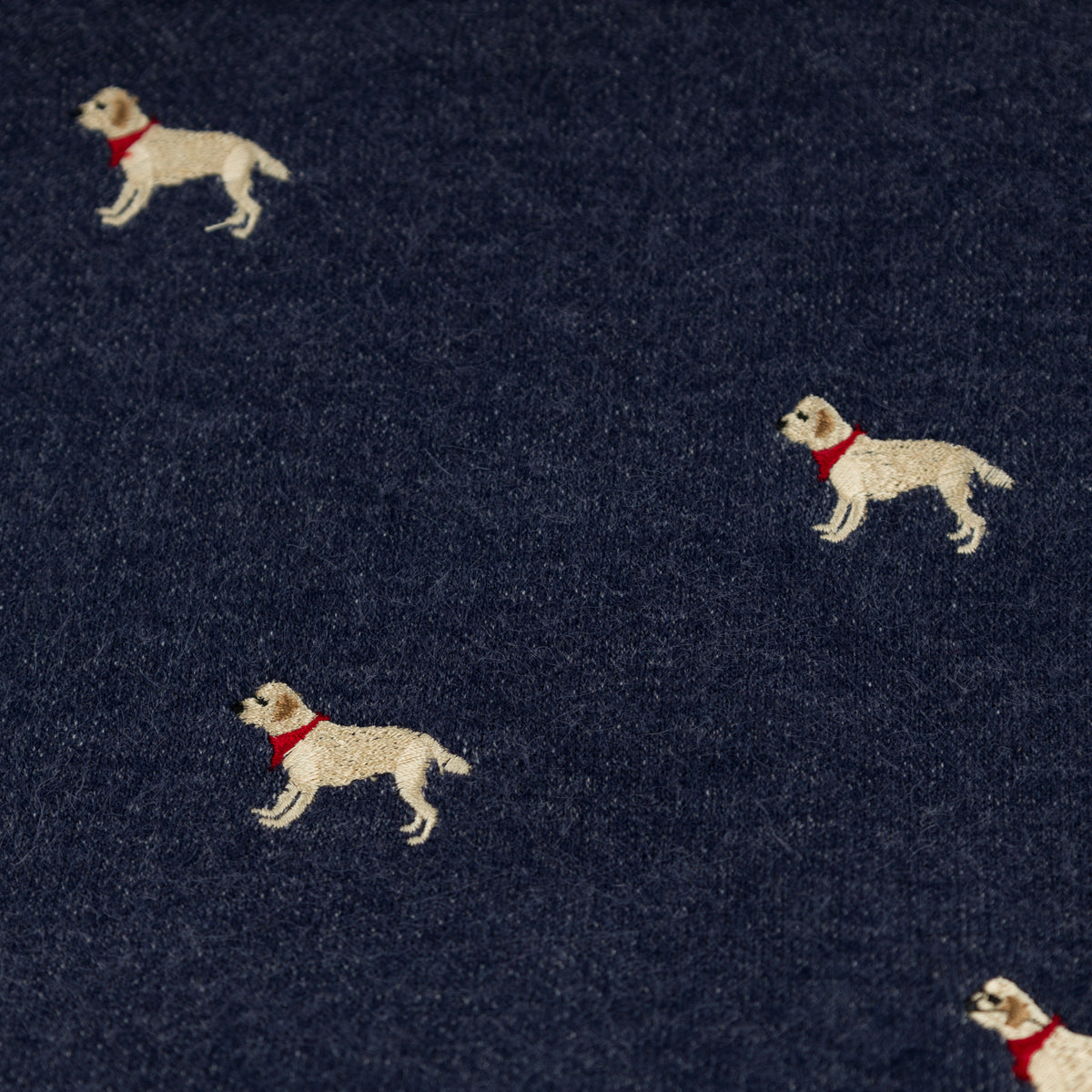 oh baby! Snowdrift Layette Blanket - Labs Embroidered - Navy Heather - Print