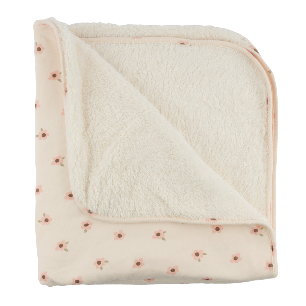oh baby! Snowdrift Layette Blanket - Daisies - Natural - Reverse