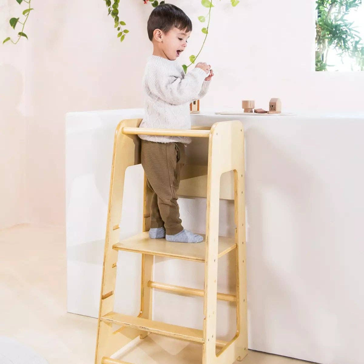 Educational Tower - Natural Wood