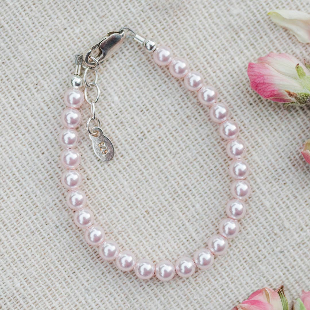 Jami Sterling Silver Pink Pearl Children's Bracelet