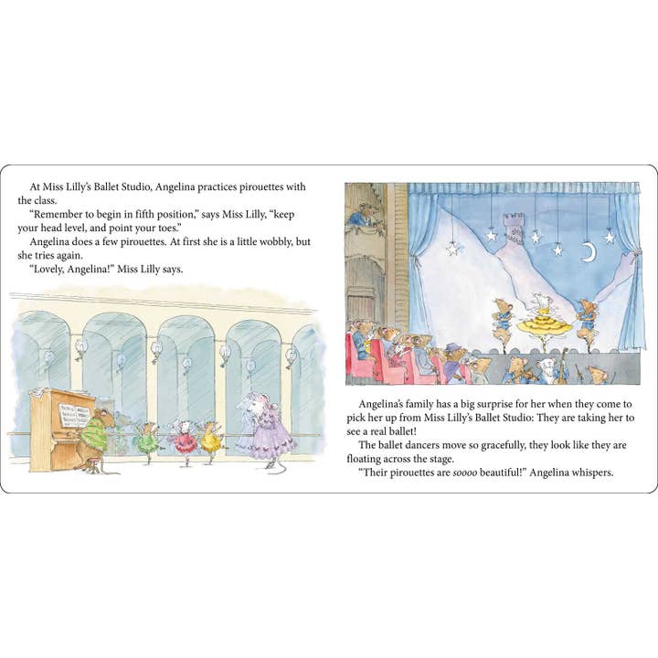 Angelina Ballerina Dancing Day Book By Katharine Holabird - Inside Book