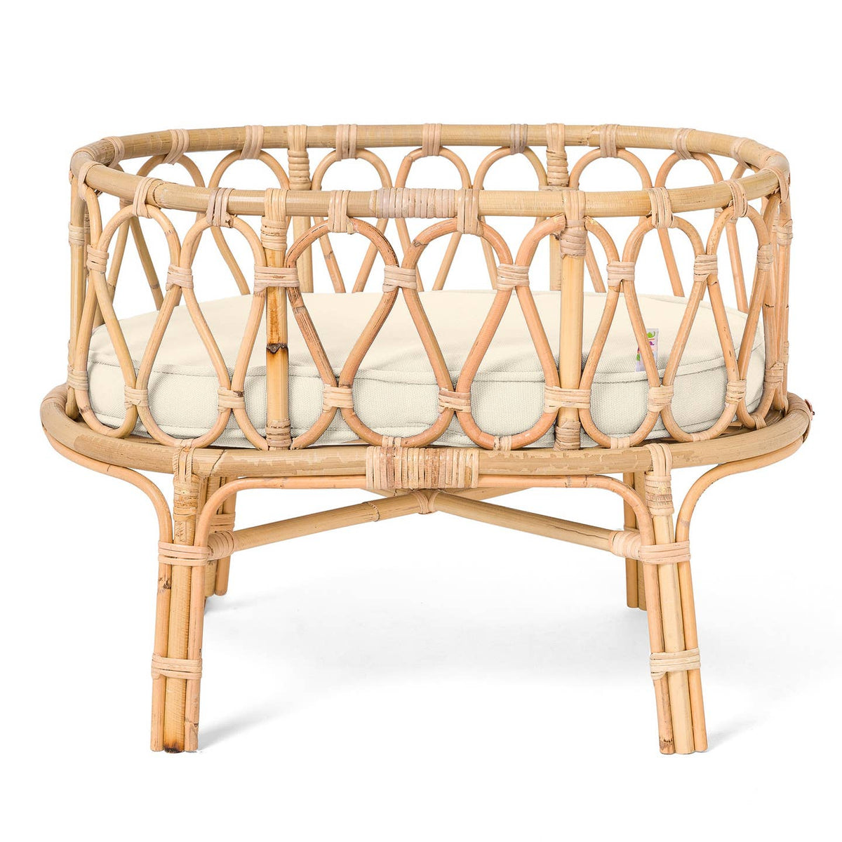 Poppie Rattan Doll Crib - White