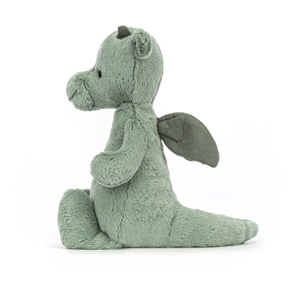 Jellycat Bashful Dragon Stuffed Animal Original - Medium - Side