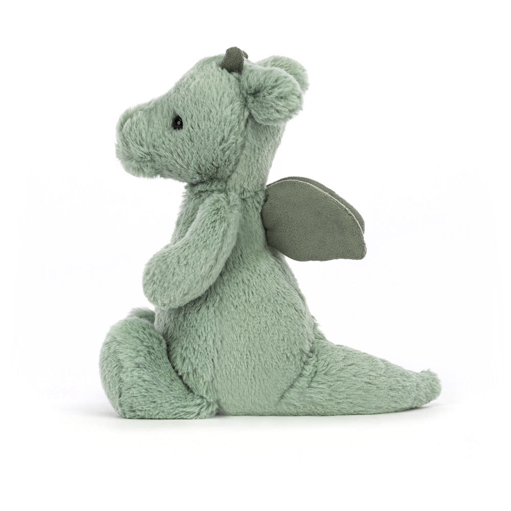 Jellycat Bashful Dragon Stuffed Animal - Little - Side