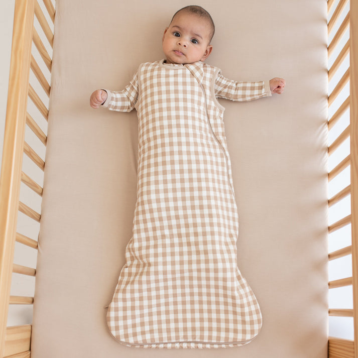Kyte Baby Sleep Bag 1.0 - Gingham Bisque - Lifestyle