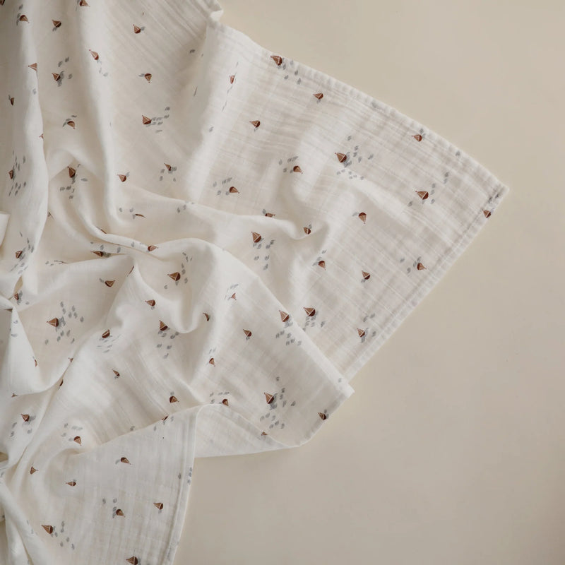 Muslin Swaddle Blanket Organic Cotton - Boats
