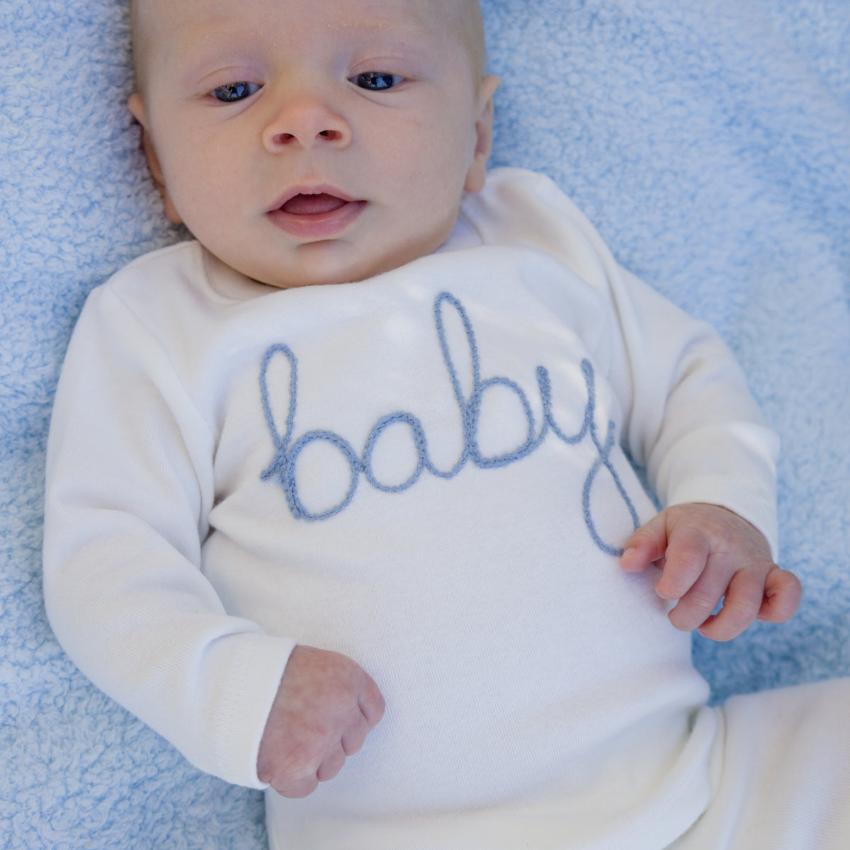 oh baby! Two Piece Set - "Baby" Fog Embroidered - Cream