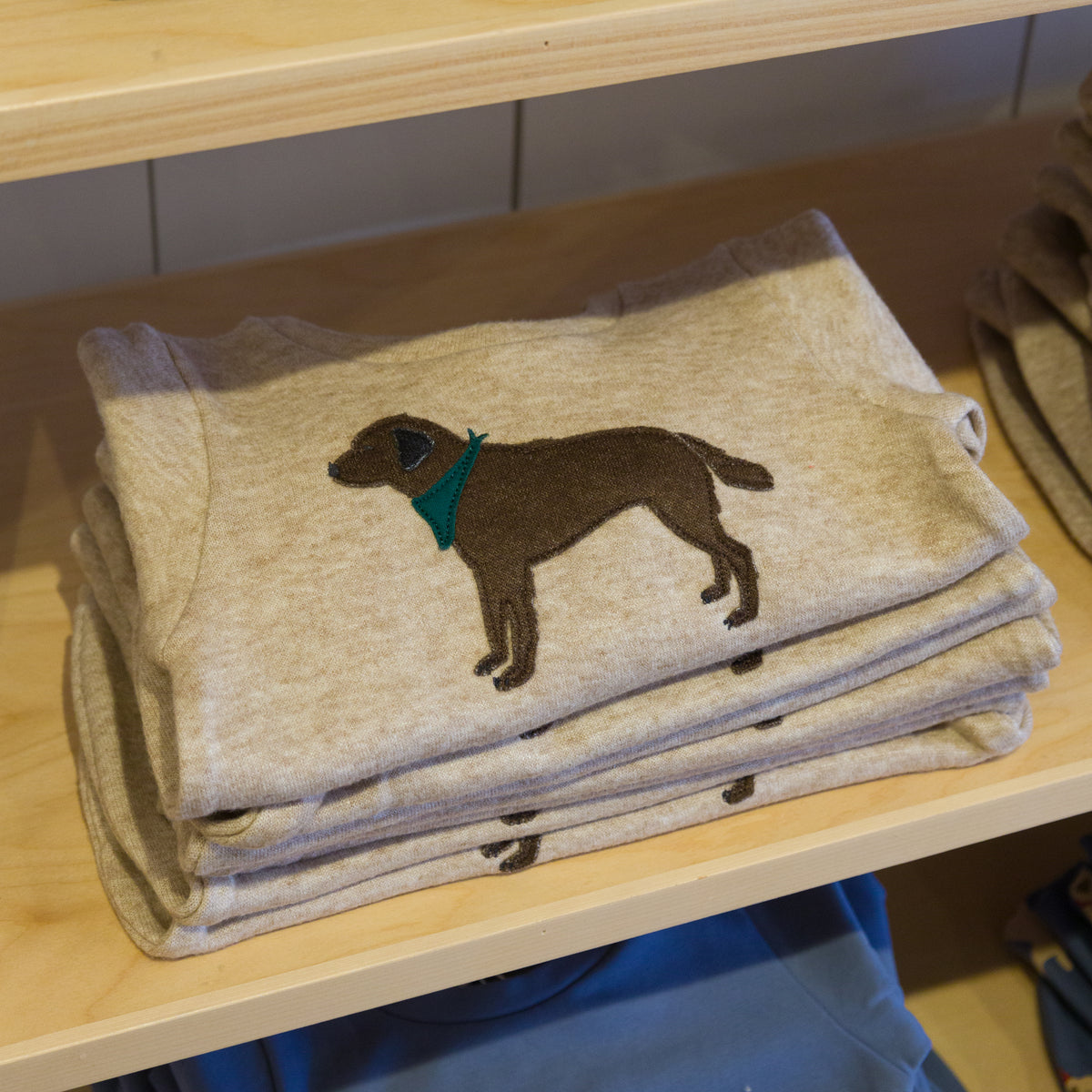 oh baby! Brooklyn Boxy Sweatshirt - Chocolate Lab Applique - Mushroom Heather - Store