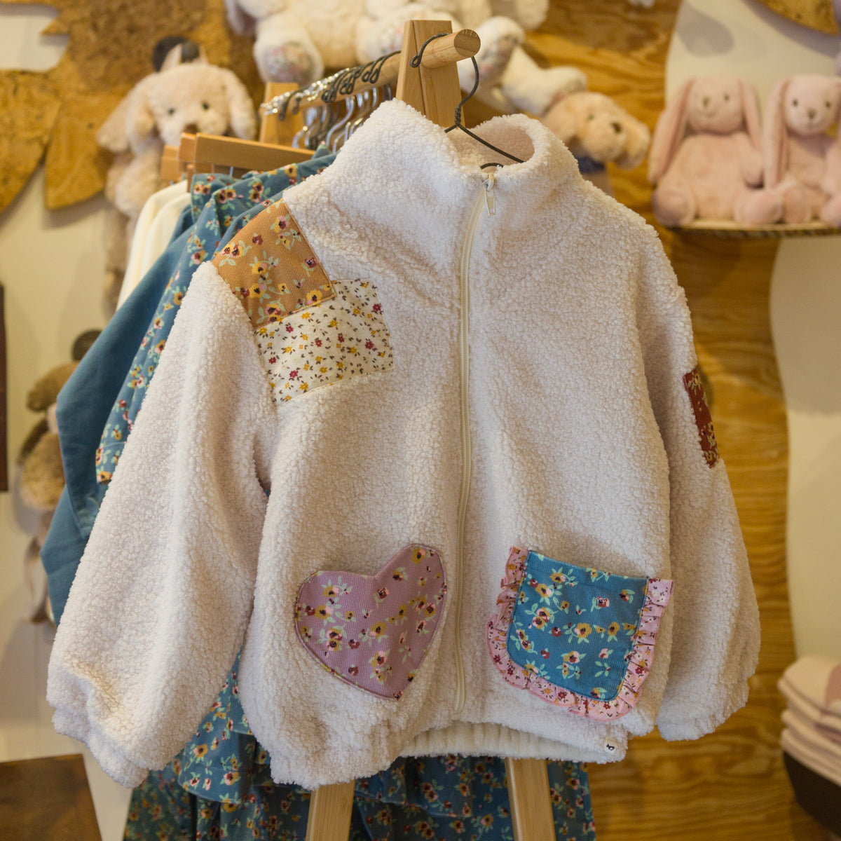oh baby! Sherpa Patchwork Tahoe Jacket - Harvest Bloom - Natural - Store