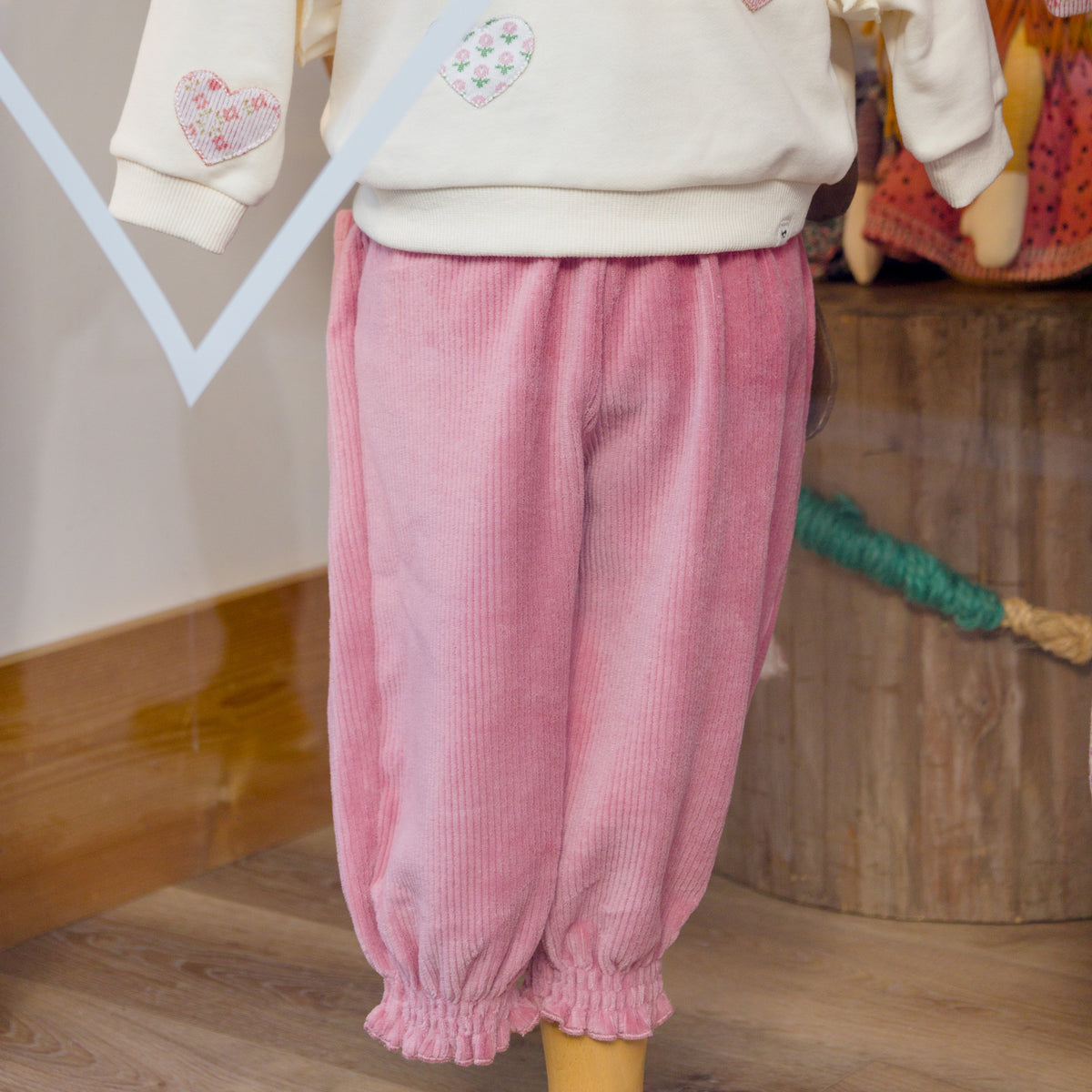 oh baby! Olivia Smocked Pants - Corduroy - Rose - Store Mannequin