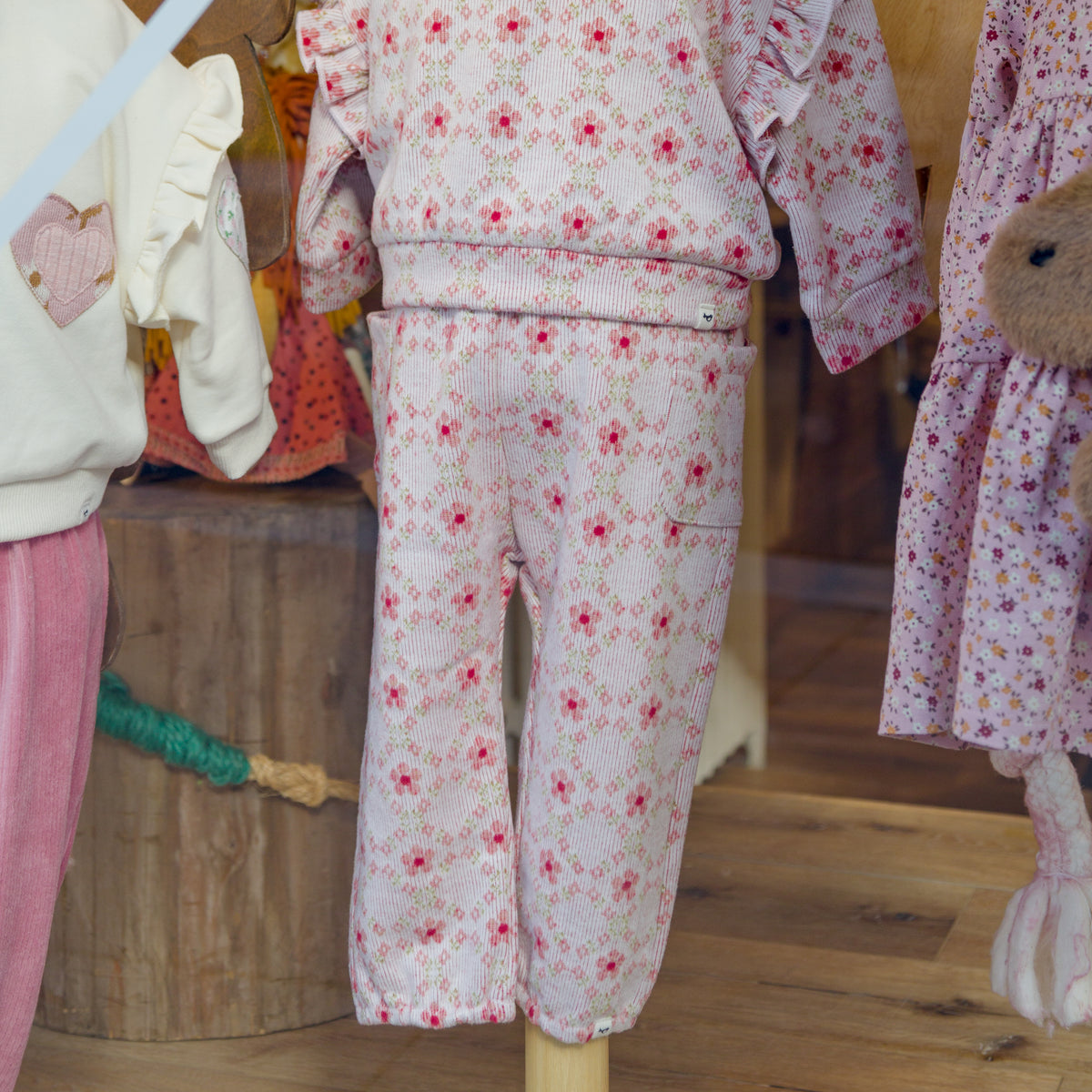 oh baby! Double Knit Side Pocket Pant - Diamond Daisies - Blush - Store