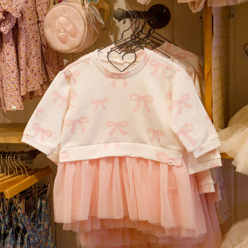 oh baby! Miley Tutu Dress - Bows - Oyster - In Store