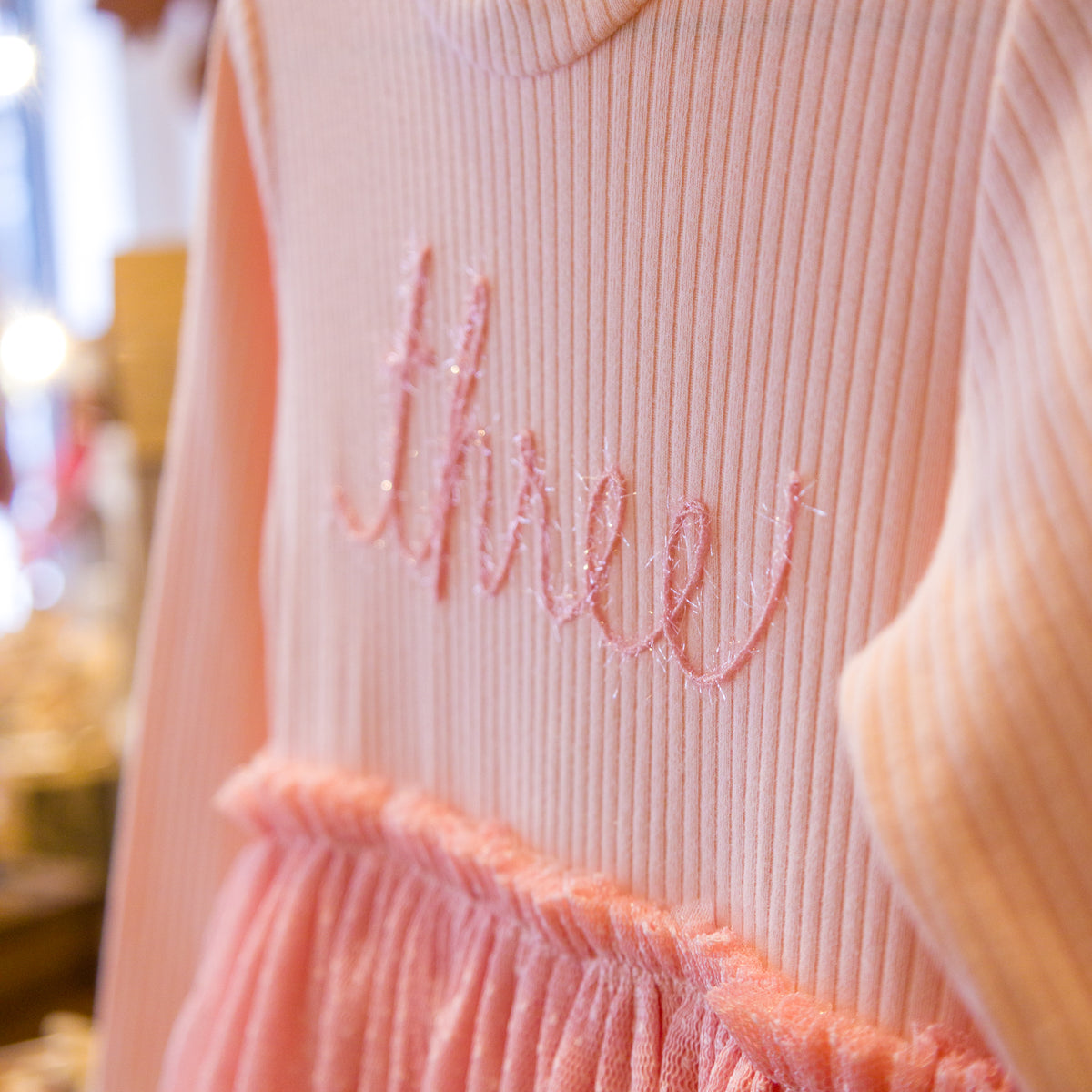 oh baby! Birthday Aria Tutu Dress - three - Pale Pink - Close Up