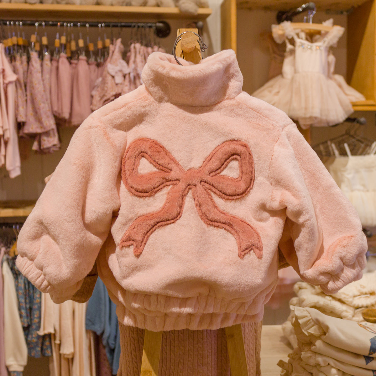 oh baby! Coquette Bows Faux Fur Tahoe Jacket - Lifestyle - Back
