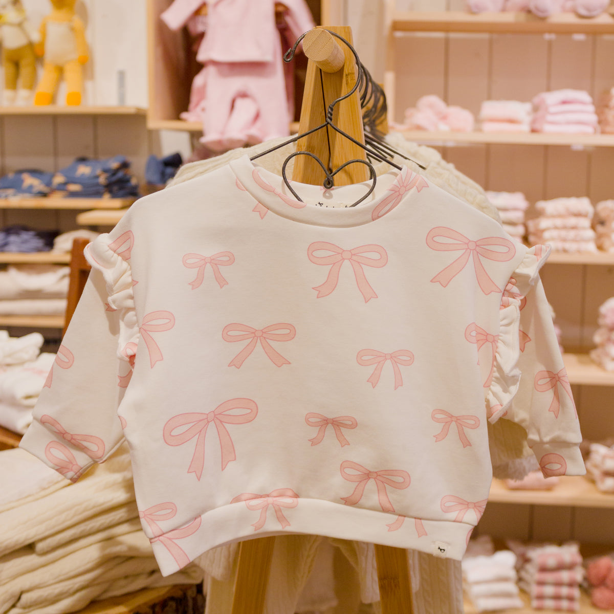 oh baby! Millie Slouch Sweatshirt - Bows - Oyster