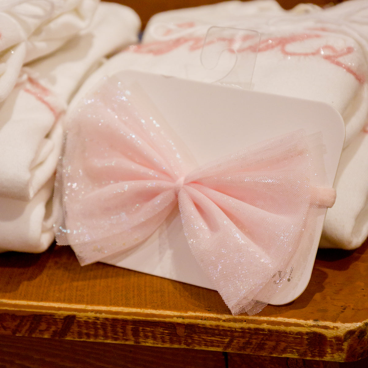 oh baby! Iridescent Gathered Bow Headband - Pink - Lifestyle