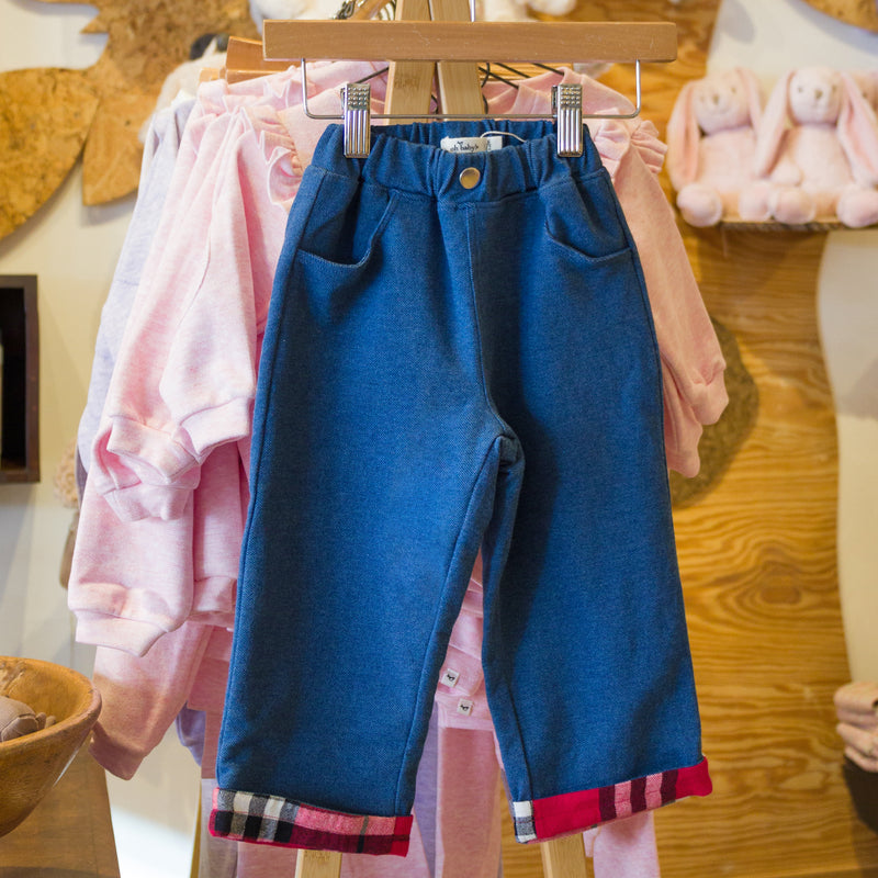 oh baby! Denim Jeans - Red Mini Tartan Lined - Dark Wash