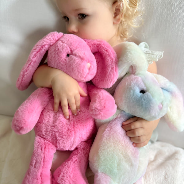 Blossom Bunny Stuffed Animal - Pink - Lifestyle - 2 bunnies