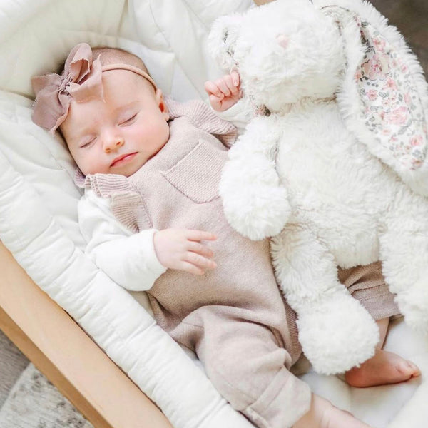 Faith Cream Floral Bunny Stuffed Animal - Lifestyle