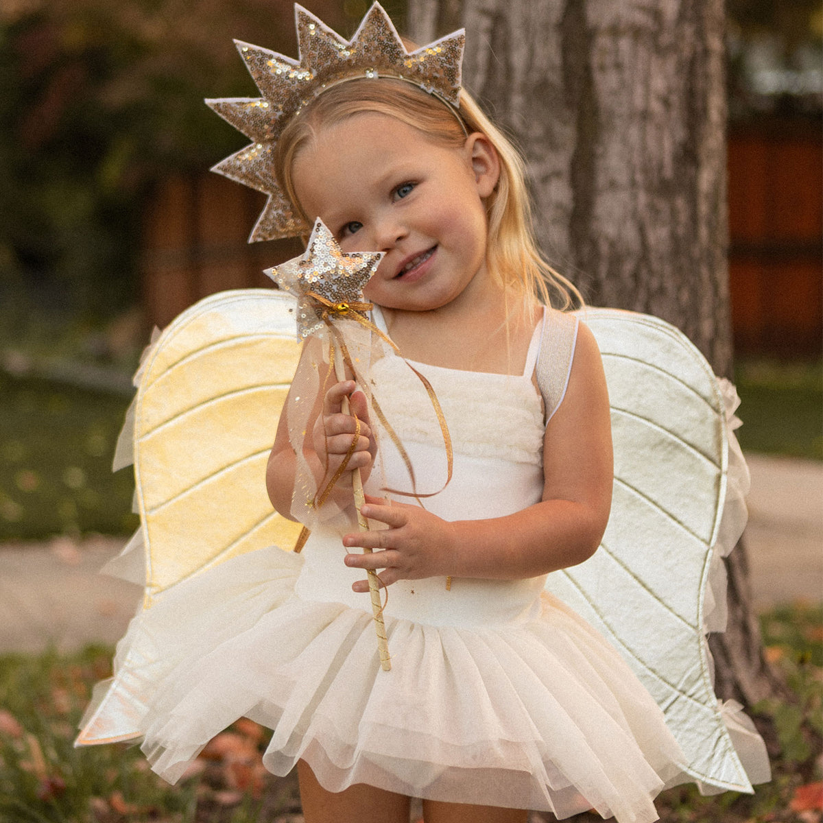 Noralee Josette Tutu Dress - Ivory - Lifestyle with wand and crown