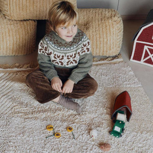 Washable Play Rug - Farm Fields - Playing