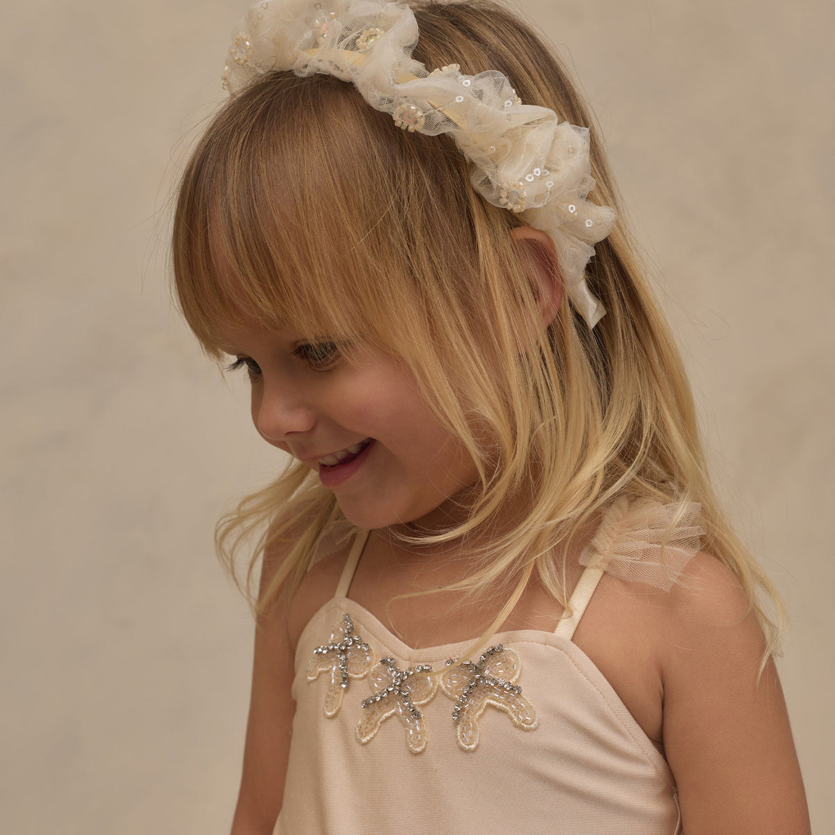 Noralee Clementine Tutu - Pearl - Lifestyle - Bow Detail