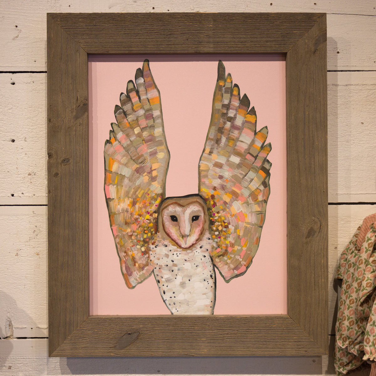 Pink Owl Framed Art 24x30