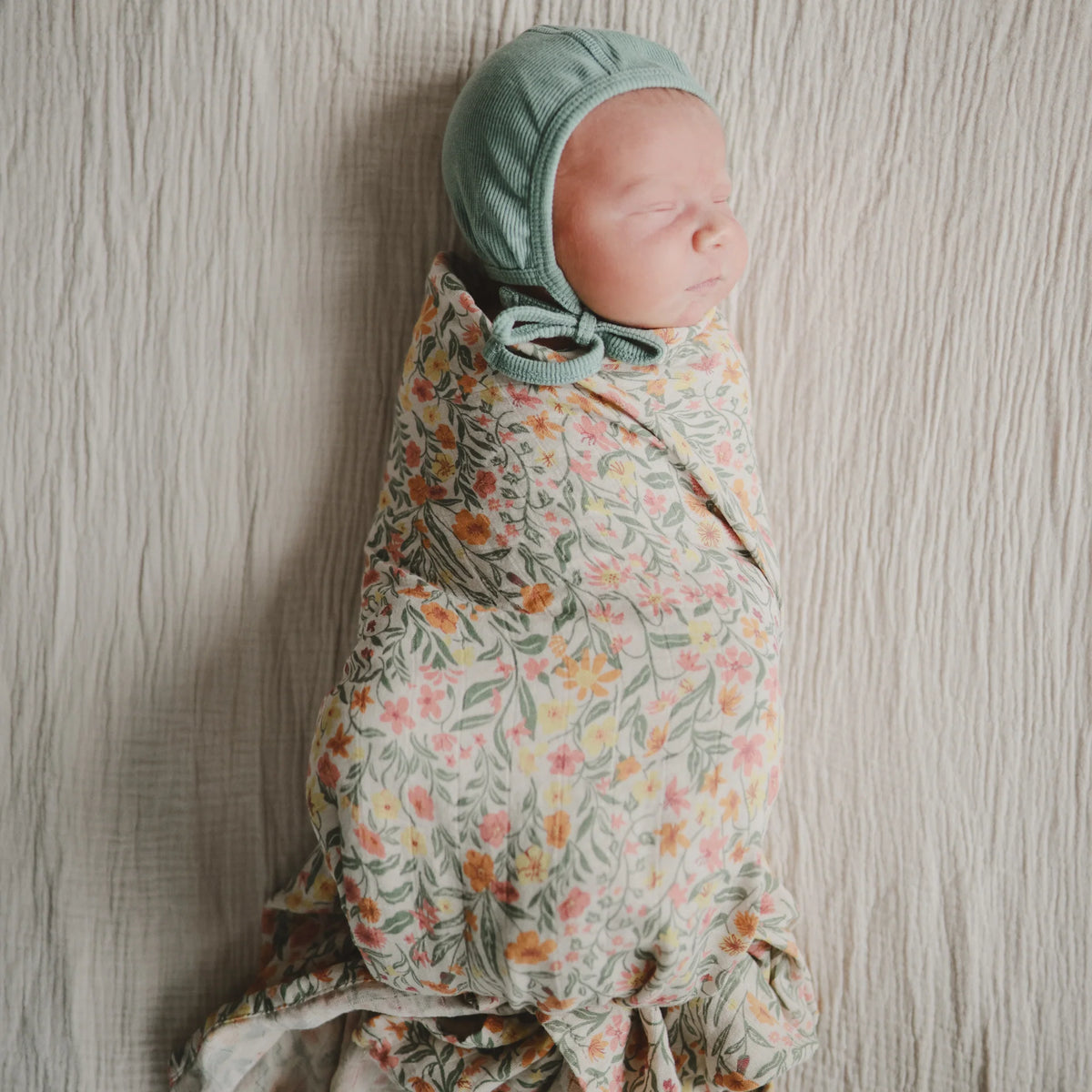 Swaddle Blanket Organic Cotton - Pastel Blooms