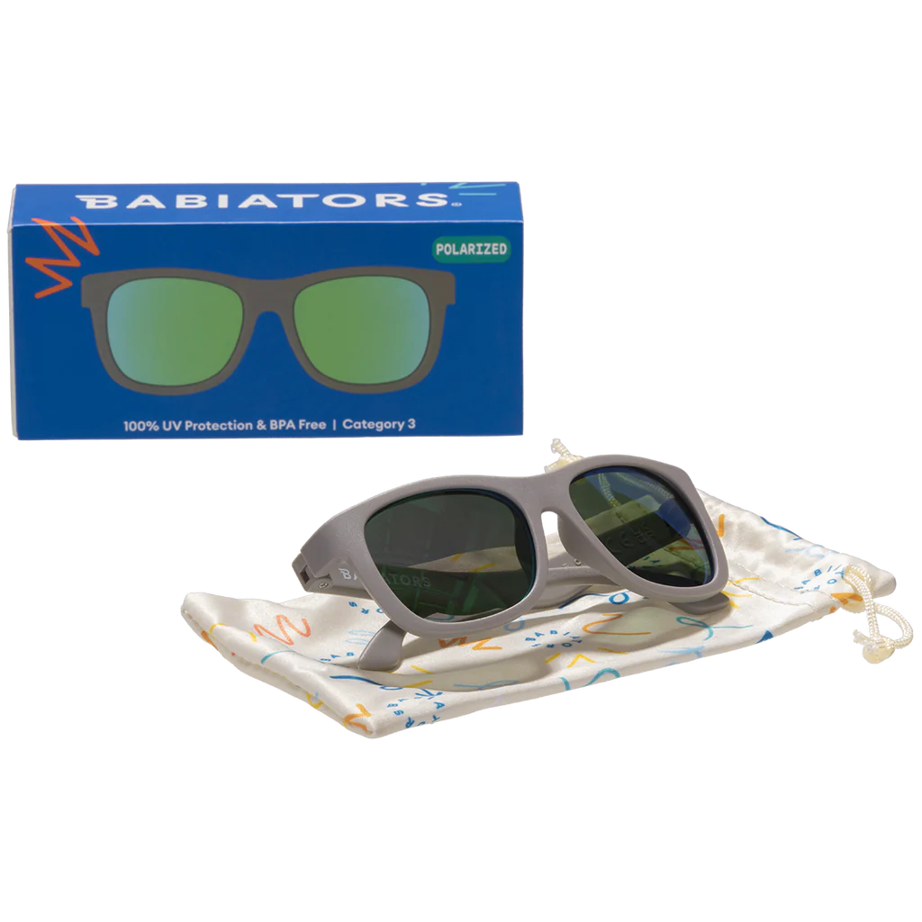Babiators Navigator Polarized Mirrored Sunglasses - Graphite Gray/Green