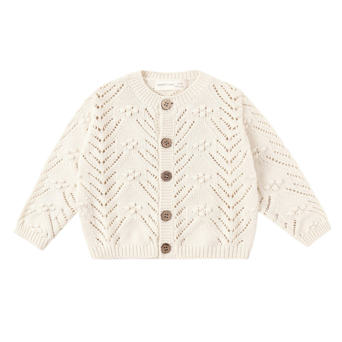 Quincy Mae Knit Cardigan Sweater - Natural