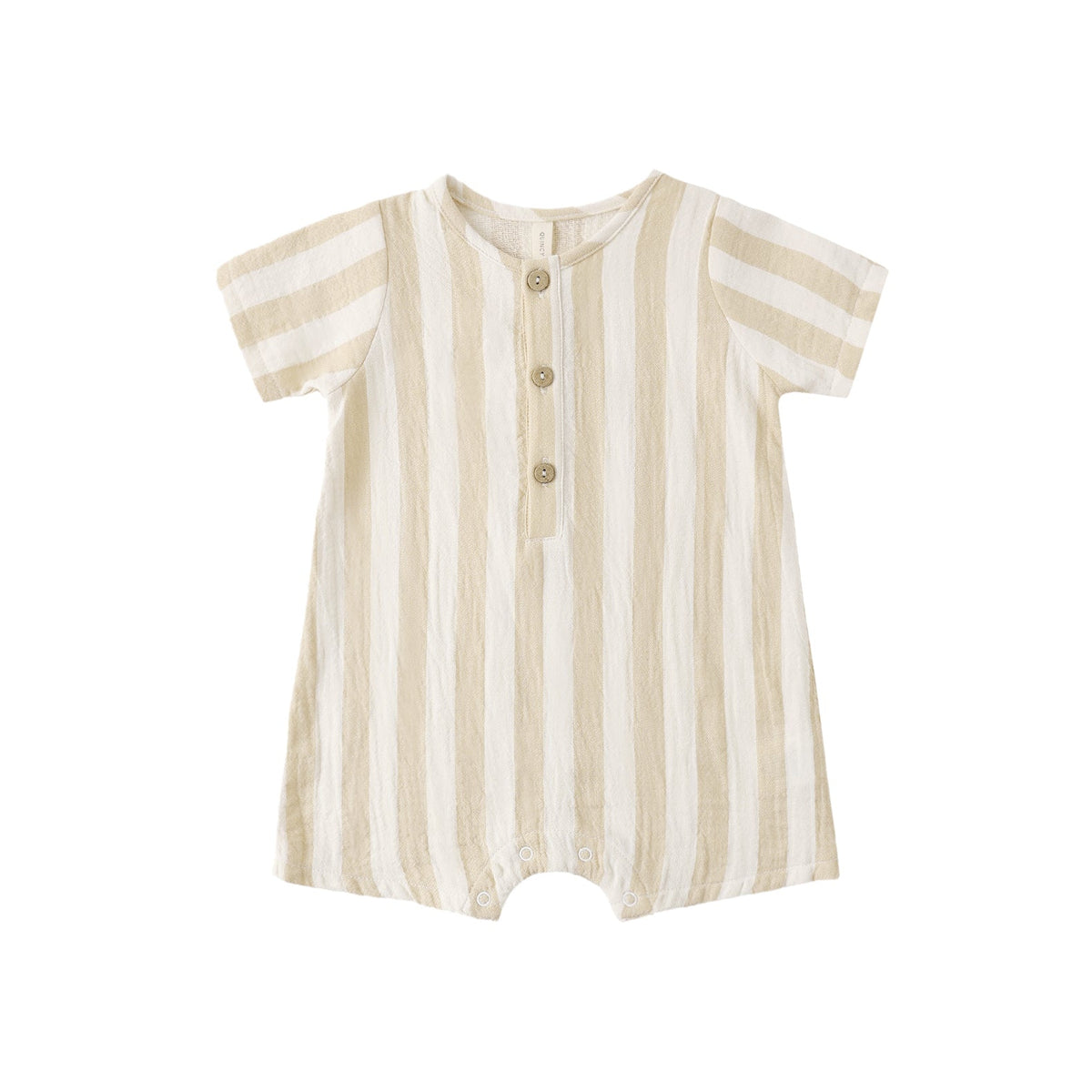 Quincy Mae Short Sleeve Woven Romper - Summer Stripe