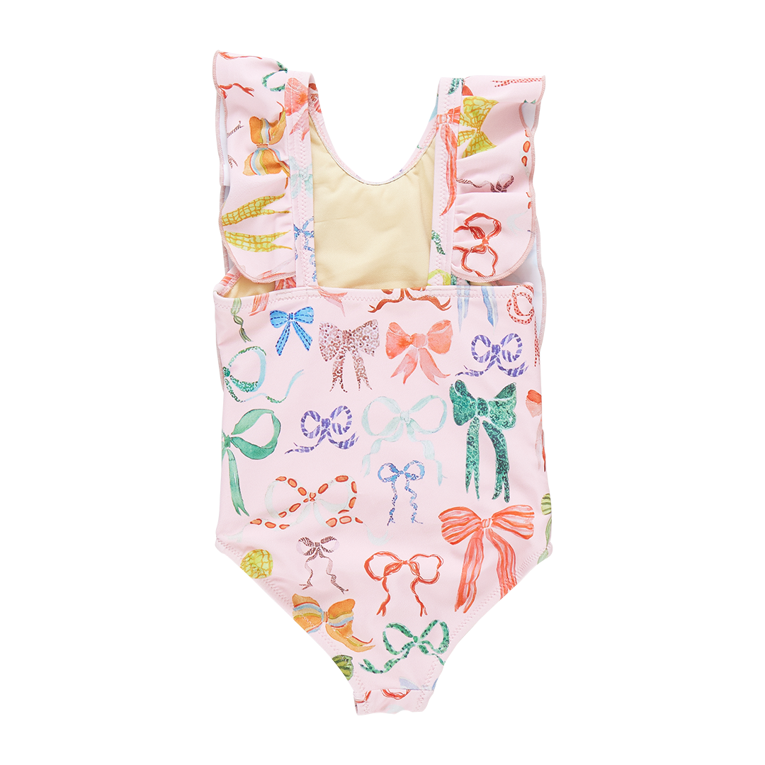 Pink Chicken Baby Girls KaPink Chicken Baby Girls Katniss Swimsuit - Watercolor Bowstniss Swimsuit - Watercolor Bows